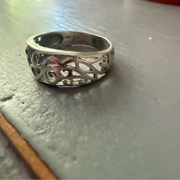 NF 925 Sterling Silver Scroll Ring Size 8.5 - Picture 8 of 13